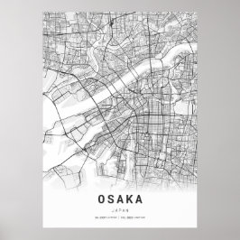 Poster Mapa da Cidade da Cartografia de Osaka