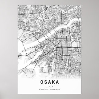 Poster Mapa da Cidade da Cartografia de Osaka