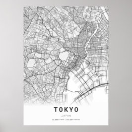 Poster Mapa da Cidade da Cartografia em Tóquio