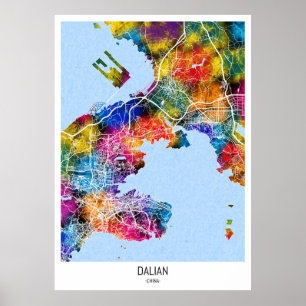 Poster Mapa da Cidade da China Dalian
