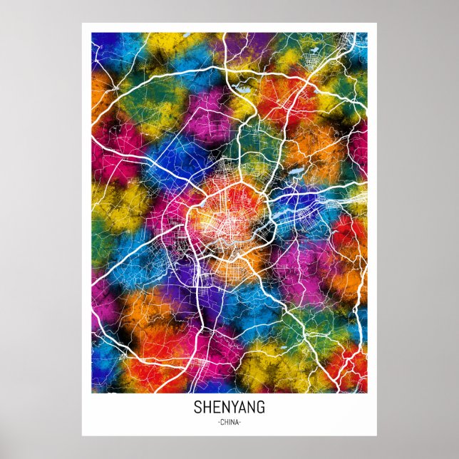 Poster Mapa da Cidade da China em Shenyang (Frente)