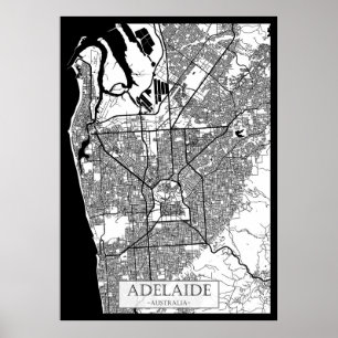 Poster Mapa da Cidade de Adelaide Austrália