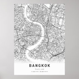 Poster Mapa da cidade de Bangkok