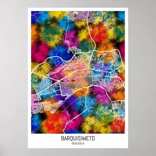 Poster Mapa da Cidade de Barquisimeto Venezuela (Frente)