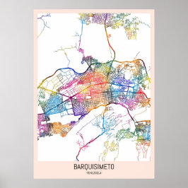 Poster Mapa da Cidade de Barquisimeto Venezuela