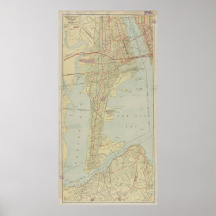 Poster Mapa da cidade de Bayonne NJ (1912)