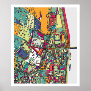 Poster Mapa da cidade de Budapest, Hungria