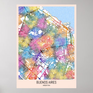 Poster Mapa da cidade de Buenos Aires na Argentina
