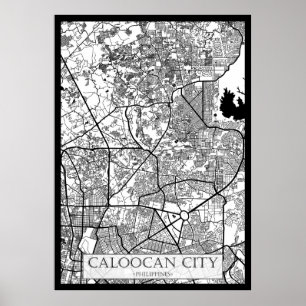 Poster Mapa da Cidade de Caloocan Filipinas