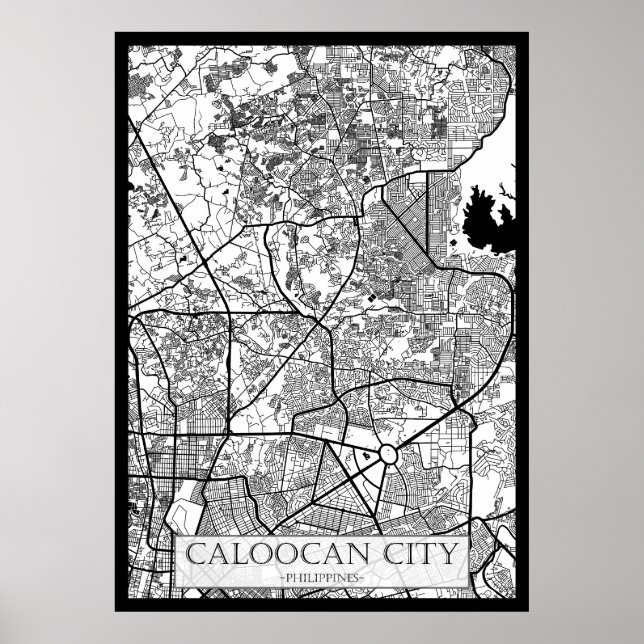 Poster Mapa da Cidade de Caloocan Filipinas (Frente)