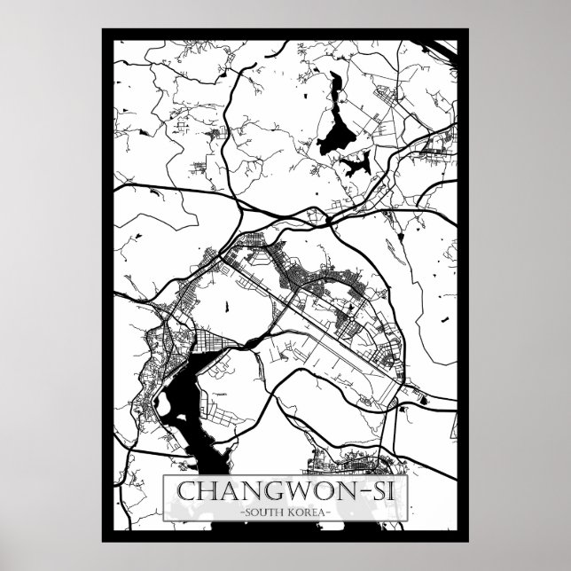 Poster Mapa da Cidade de Campinas Brasil (Frente)