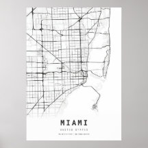 Mapa da cidade de cartografia de Miami