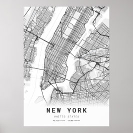 Poster Mapa da cidade de cartografia de Nova York