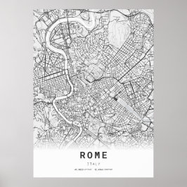 Poster Mapa da cidade de cartografia de Roma