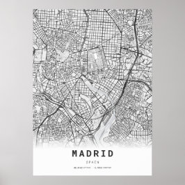 Poster Mapa da cidade de cartografia em Madrid