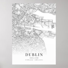 Poster Mapa da Cidade de Dublin