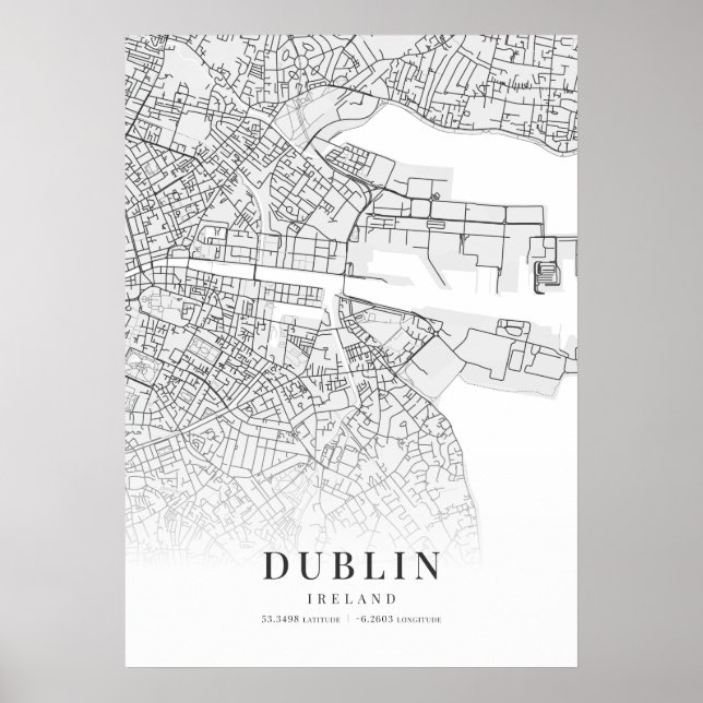 Poster Mapa da Cidade de Dublin (Frente)