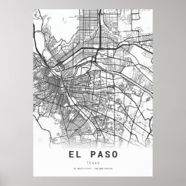 Poster Mapa da cidade de El Paso
