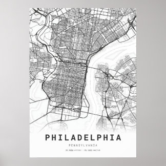 Poster Mapa da Cidade de Filadélfia
