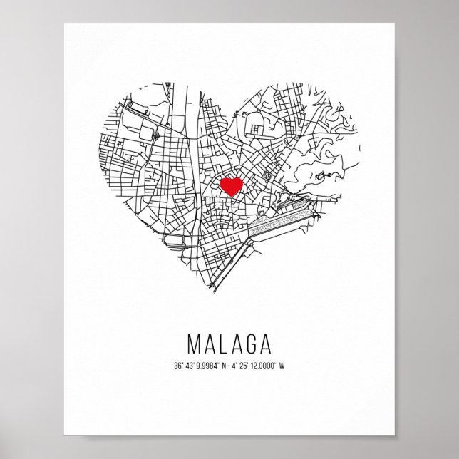 Poster Mapa da cidade de Heart Maga (Espanha) (Frente)