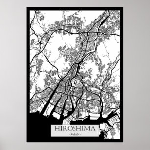 Poster Mapa da Cidade de Hiroshima Japão