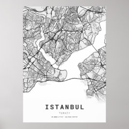 Poster Mapa da cidade de Istambul