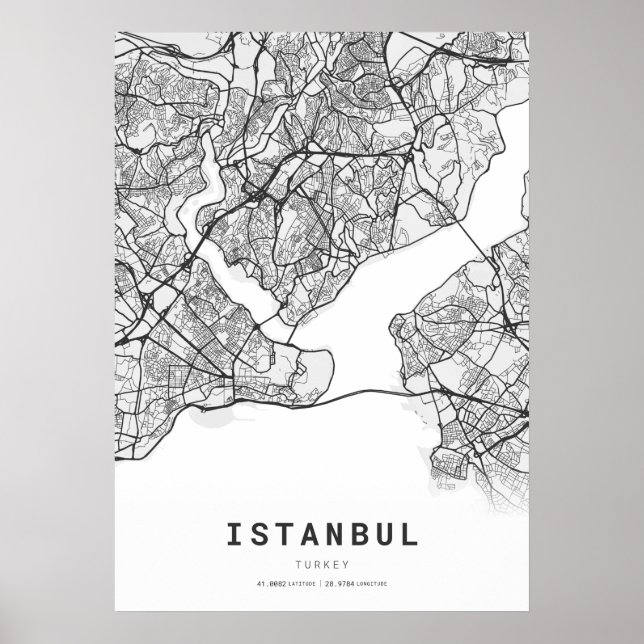 Poster Mapa da cidade de Istambul (Frente)