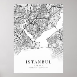Poster Mapa da cidade de Istambul