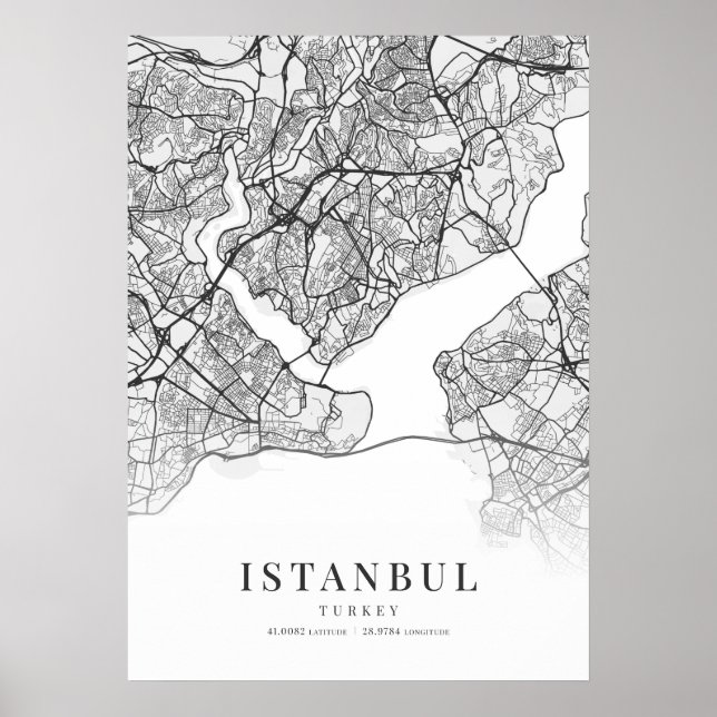 Poster Mapa da cidade de Istambul (Frente)