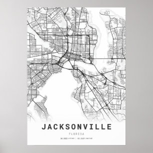 Poster Mapa da Cidade de Jacksonville