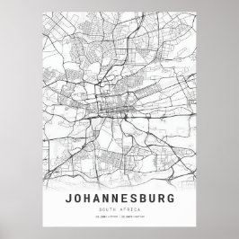 Poster Mapa da Cidade de Joanesburgo