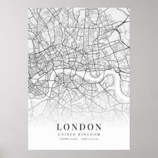 Poster Mapa da cidade de Londres