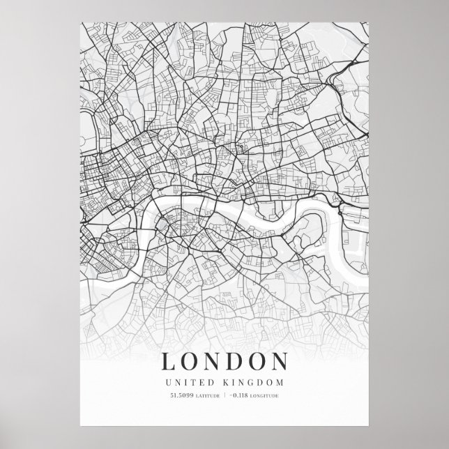 Poster Mapa da cidade de Londres (Frente)