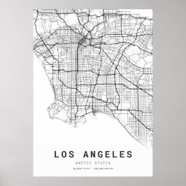 Poster Mapa da cidade de Los Angeles