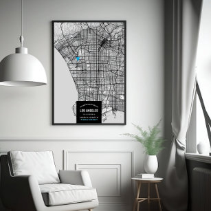 Poster Mapa da cidade de Los Angeles + Marcar sua localiz