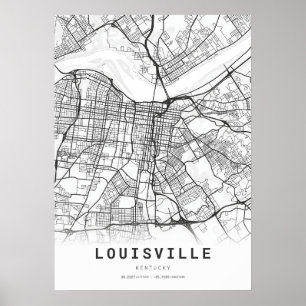 Poster Mapa da cidade de Louisville