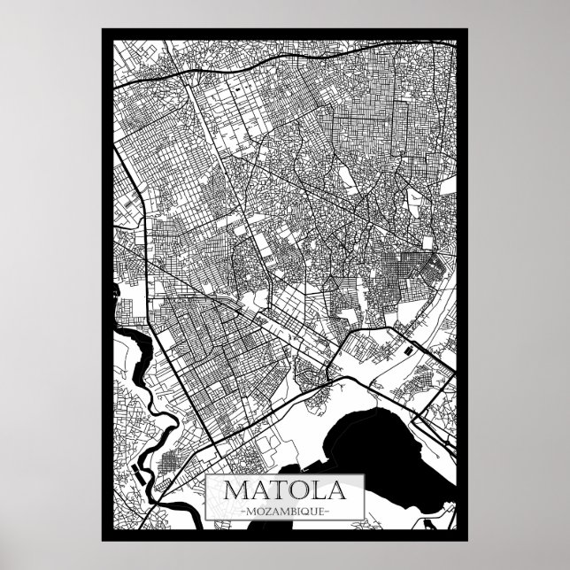 Poster Mapa da Cidade de Matola Moçambique (Frente)