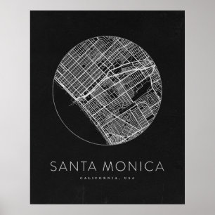 Poster Mapa da cidade de Monica, Papais noeis minimalista