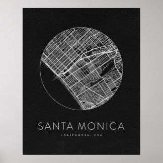 Poster Mapa da cidade de Monica, Papais noeis minimalista
