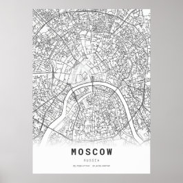Poster Mapa da Cidade de Moscou