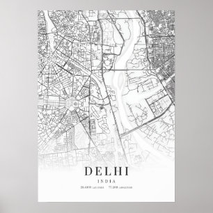 Poster Mapa da cidade de Nova Deli