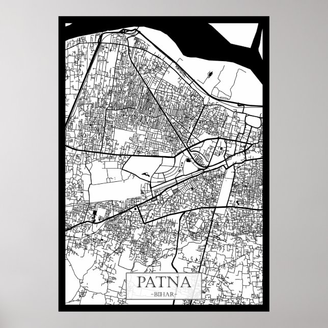 Poster Mapa da Cidade de Patna Bihar (Frente)