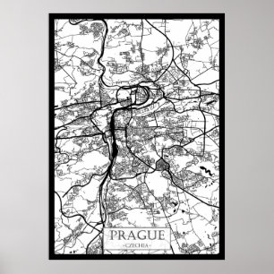 Poster Mapa da Cidade de Praga República Checa