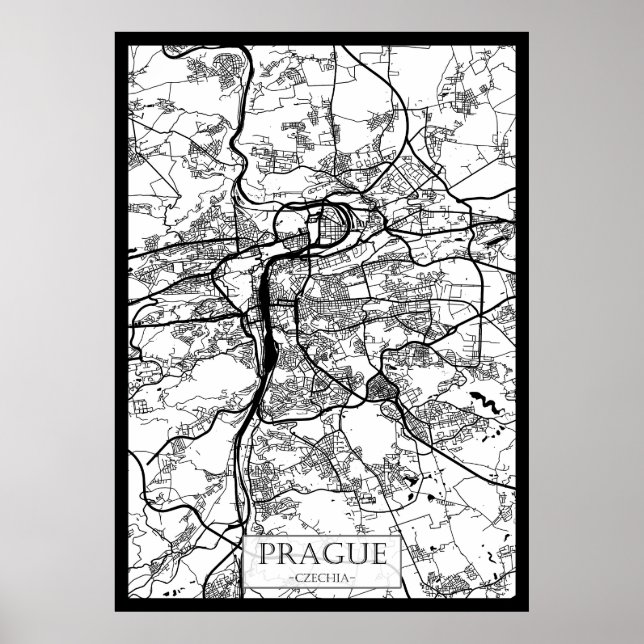 Poster Mapa da Cidade de Praga República Checa (Frente)
