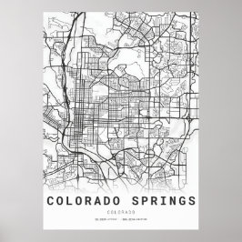 Poster Mapa da Cidade de Primaveras do Colorado