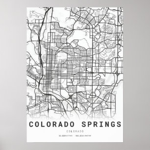 Poster Mapa da Cidade de Primaveras do Colorado