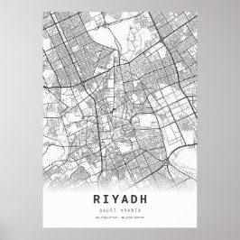 Poster Mapa da cidade de Riyadh
