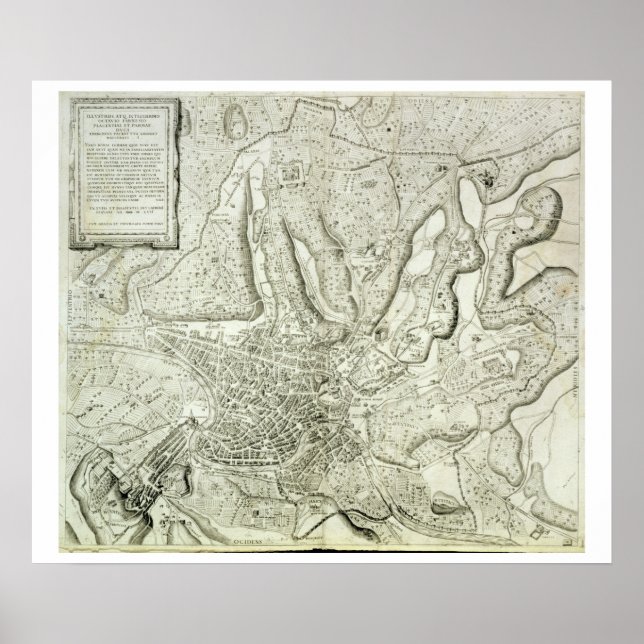 Poster Mapa da cidade de Roma, gravado pelo artista, 1 (Frente)