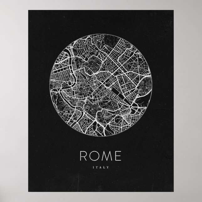 Poster Mapa da cidade de Roma minimalista (Frente)