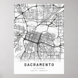 Poster Mapa da Cidade de Sacramento
